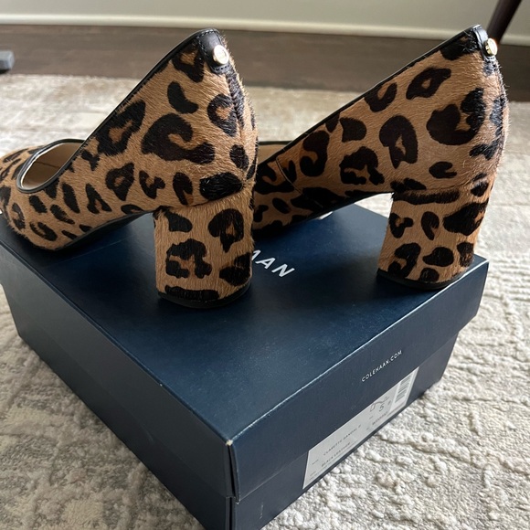 Cole Haan leopard print block heel size 5 - Picture 2 of 5